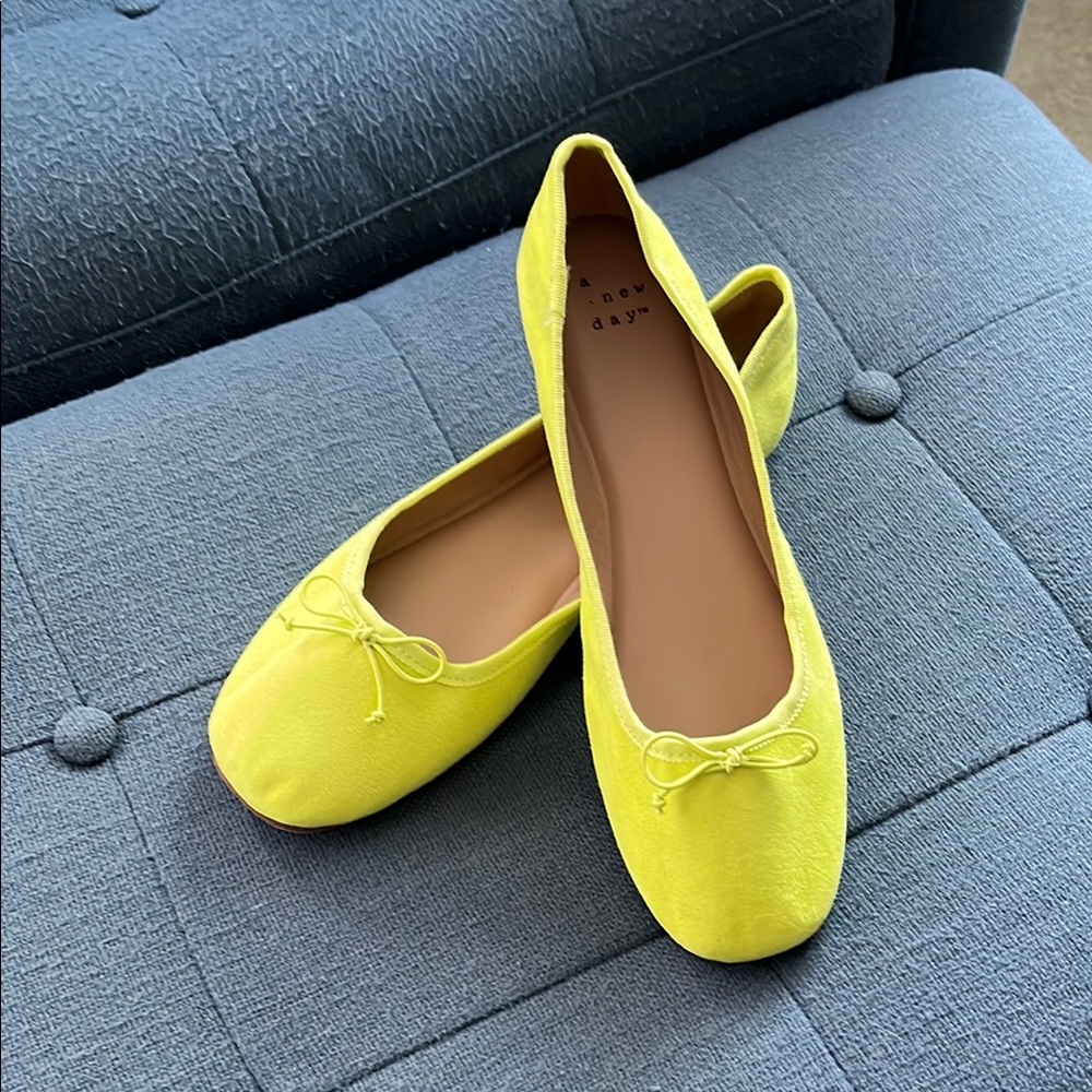 A New Day Lime Green Ballet Flats - NEW